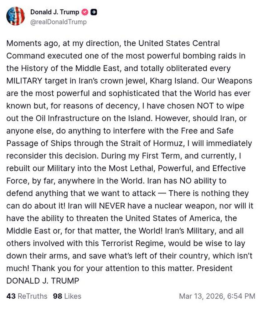 Post preview from Donald Trump