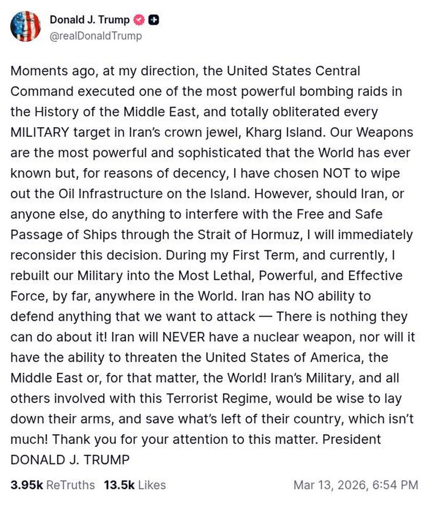 Post preview from Donald Trump