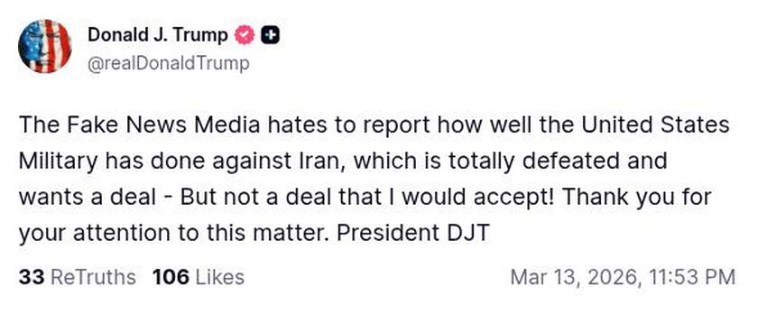 Post preview from Donald Trump