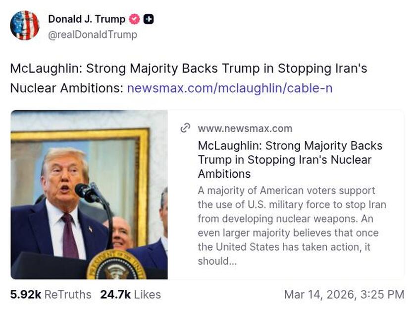 Post preview from Donald Trump