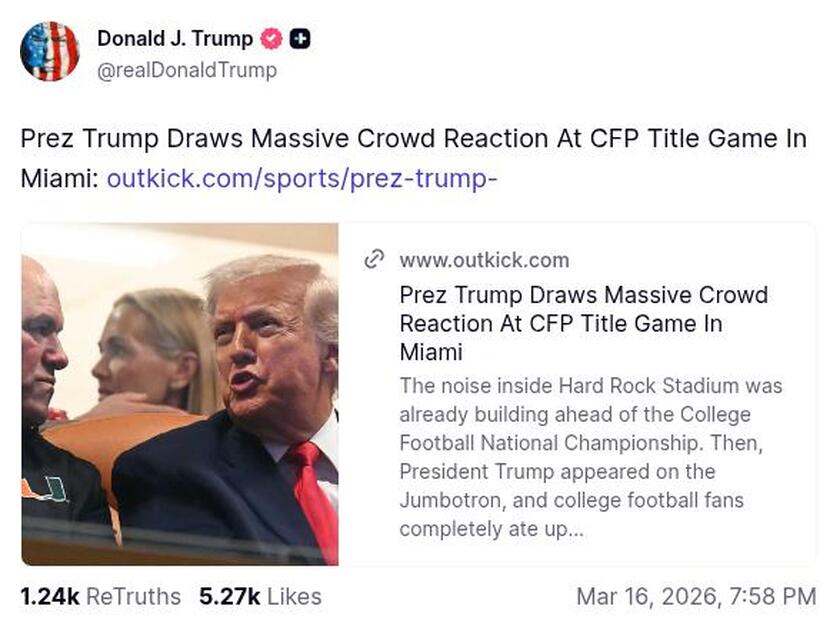 Post image from Donald Trump