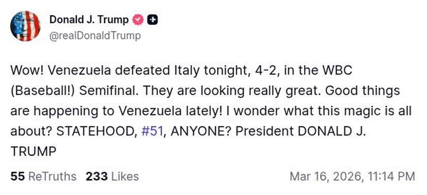 Post preview from Donald Trump