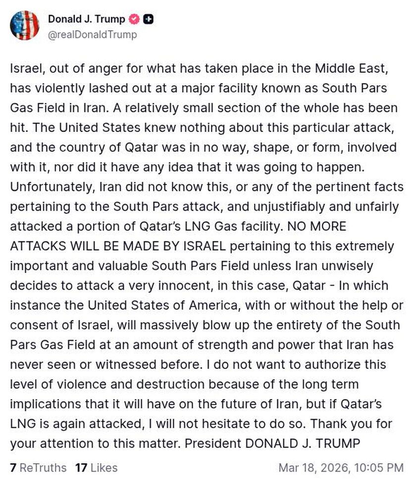 Post preview from Donald Trump