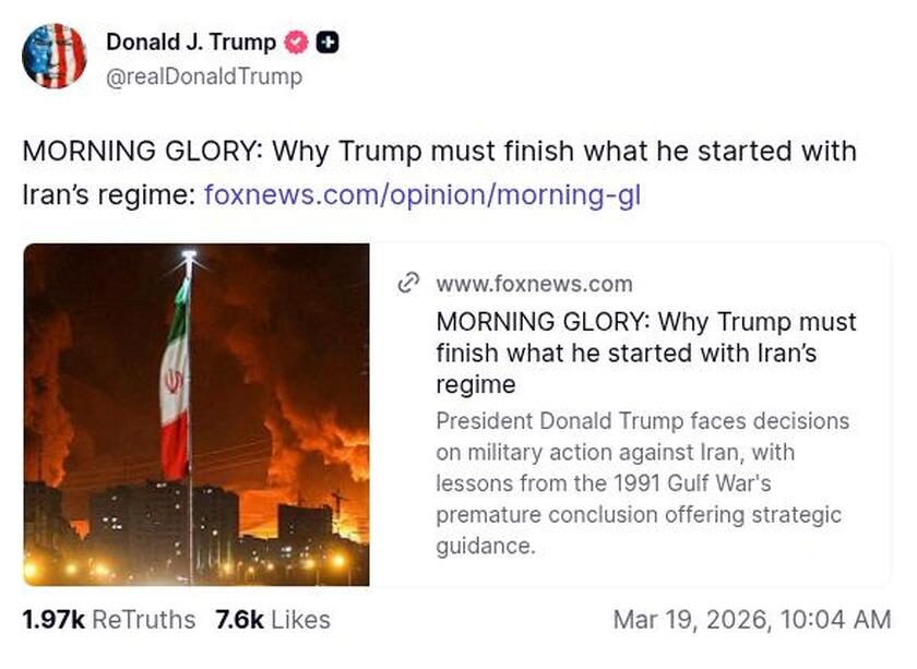 Post preview from Donald Trump