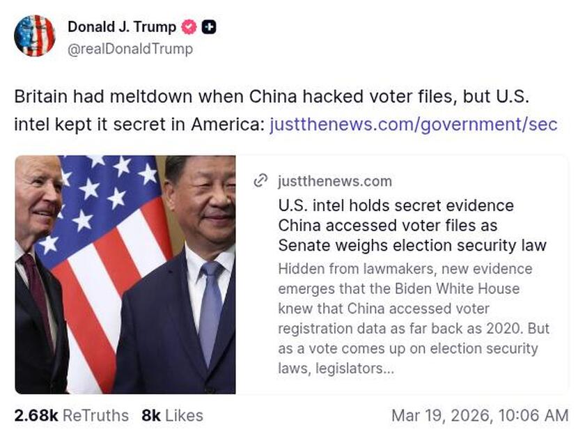 Post preview from Donald Trump