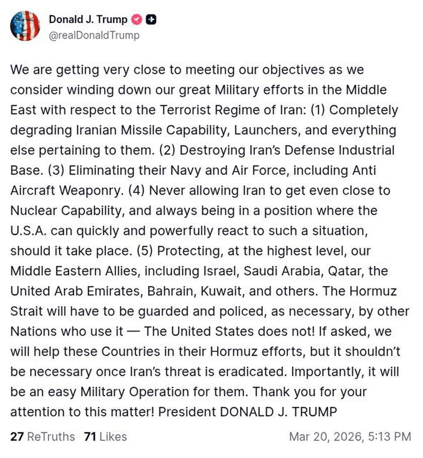 Post preview from Donald Trump