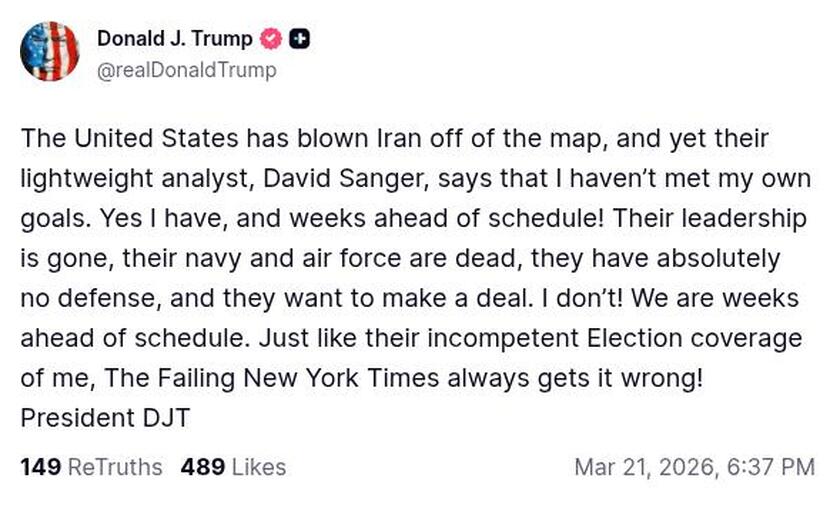 Post preview from Donald Trump