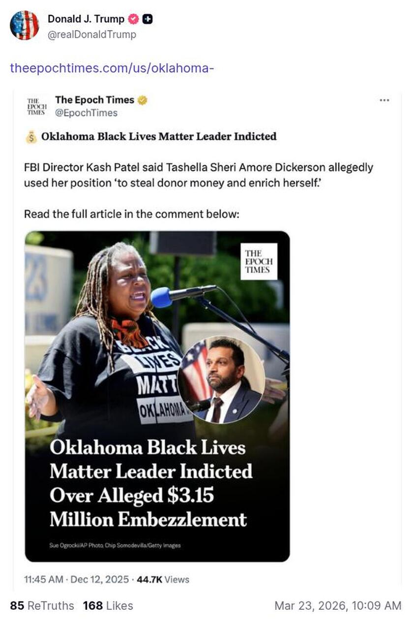 Post image from Donald Trump