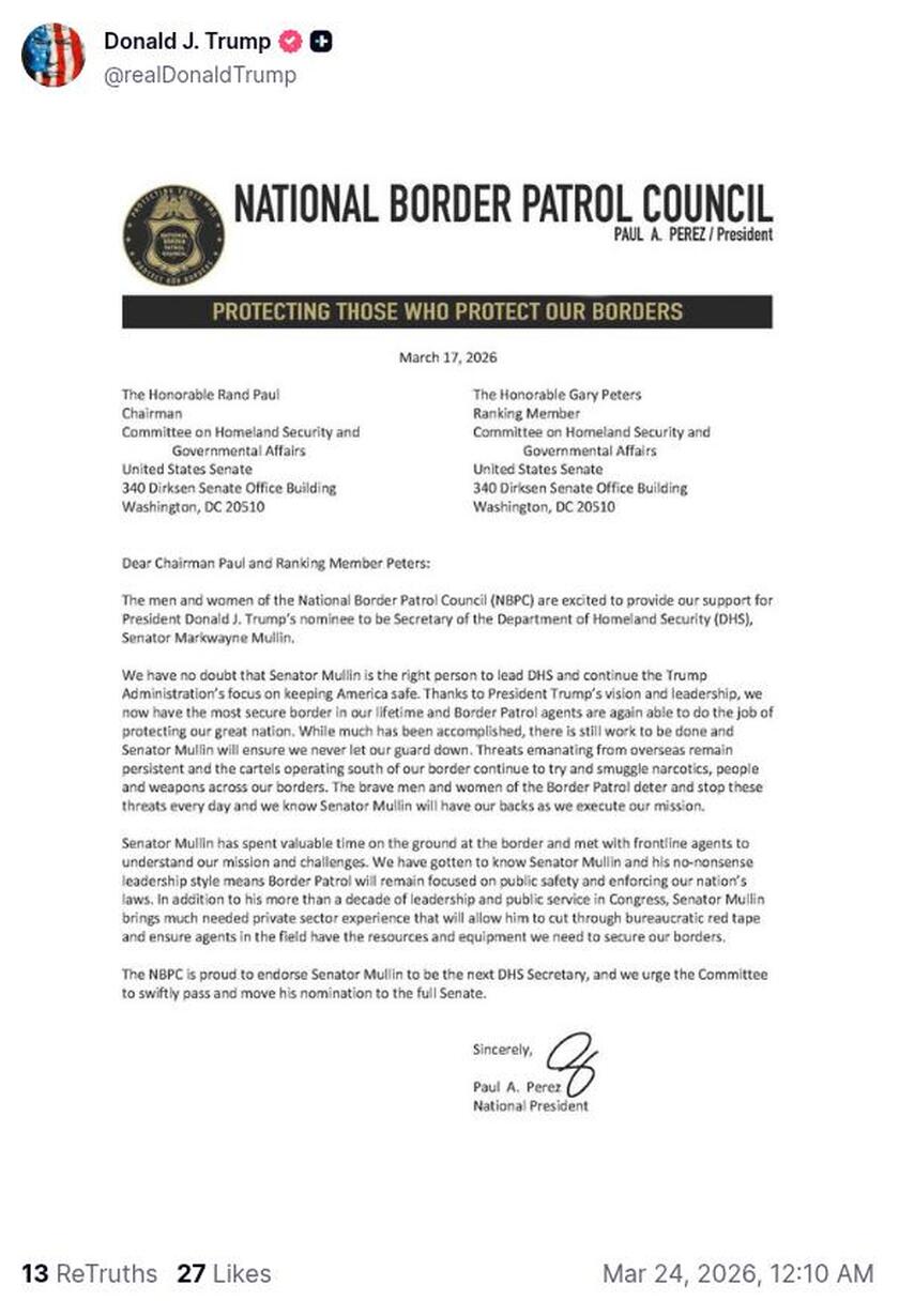 Post image from Donald Trump