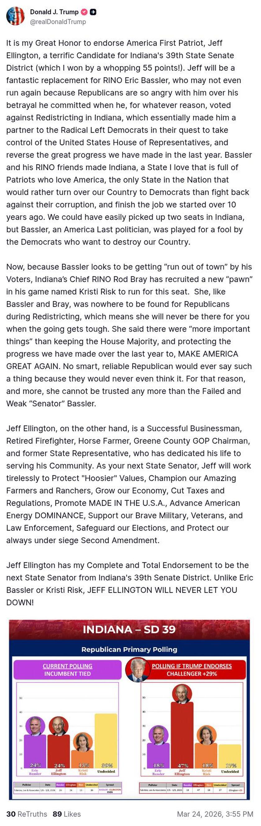 Post image from Donald Trump