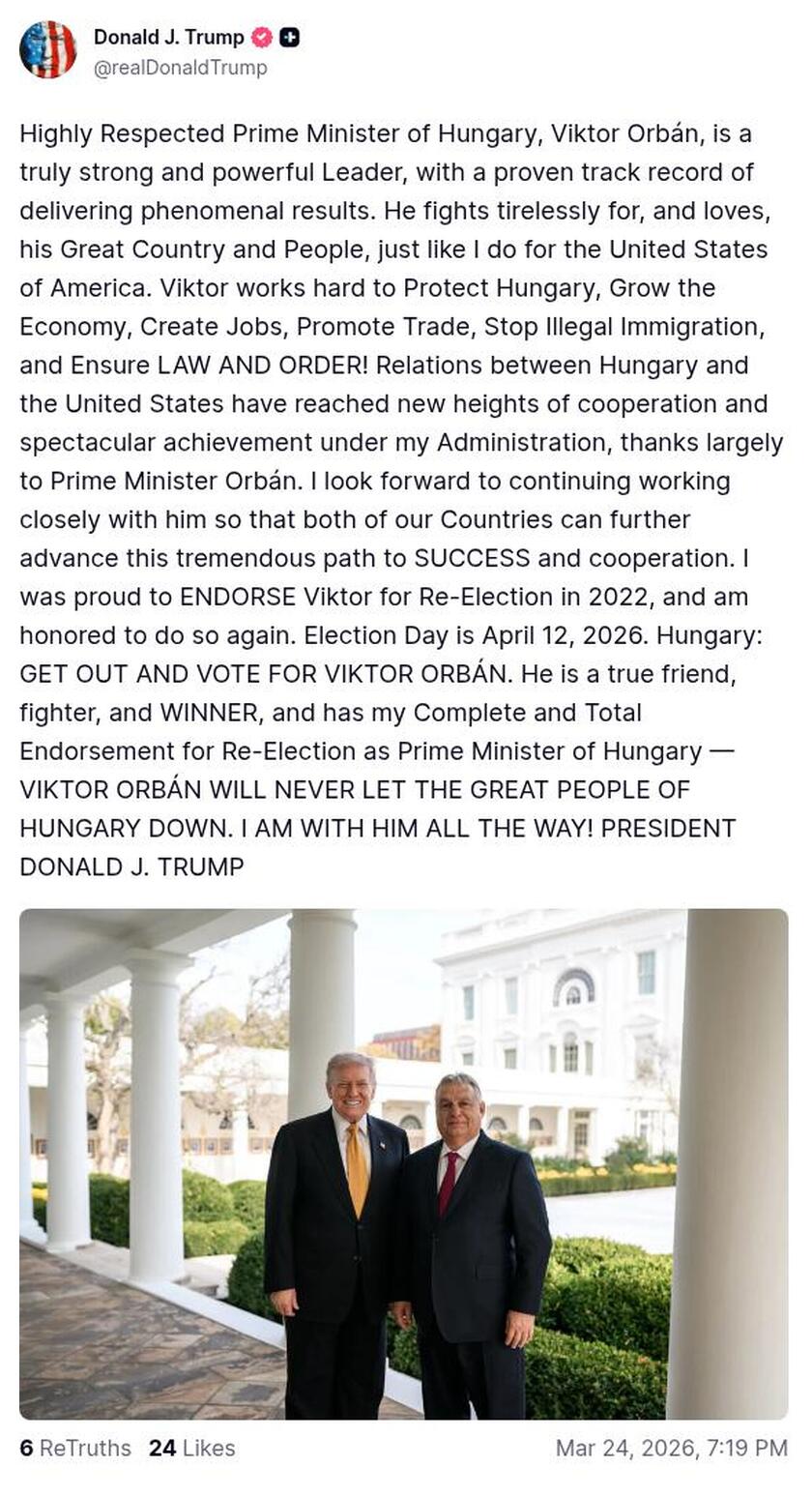 Post preview from Donald Trump