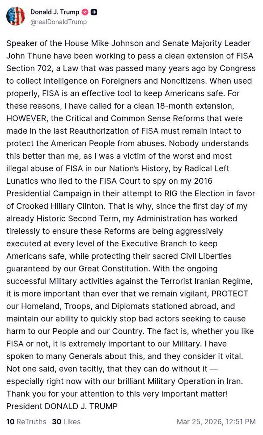 Post preview from Donald Trump