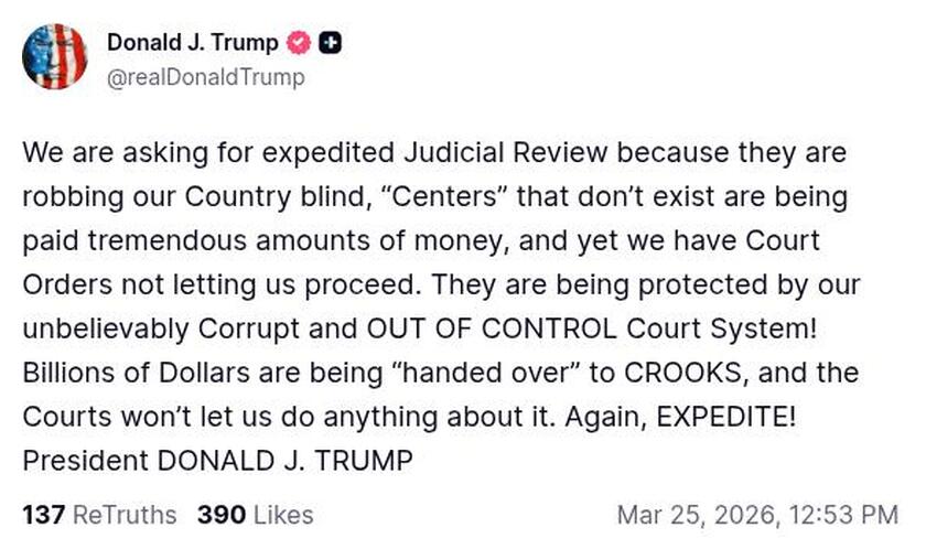 Post image from Donald Trump