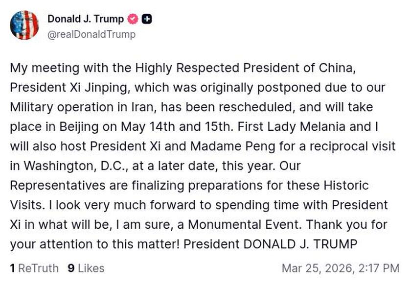 Post preview from Donald Trump