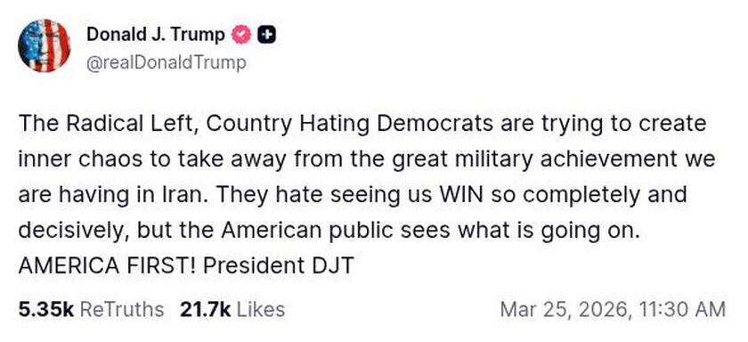 Post preview from Donald Trump