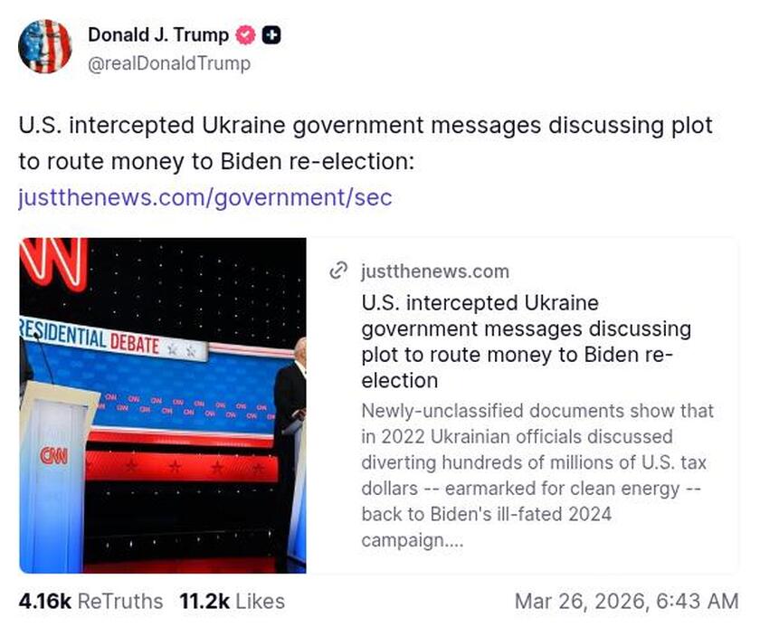 Post preview from Donald Trump