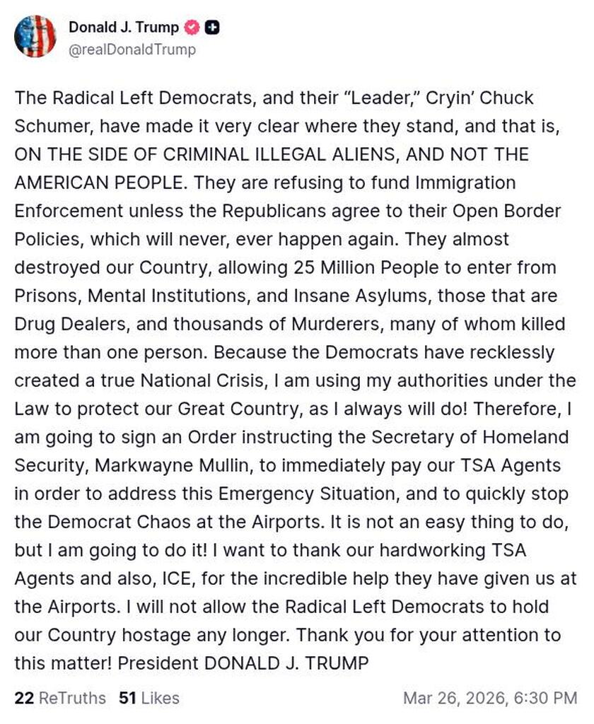 Post preview from Donald Trump