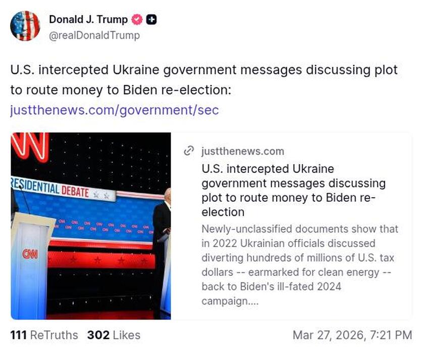 Post preview from Donald Trump