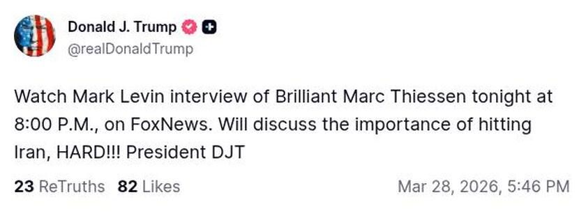 Post preview from Donald Trump