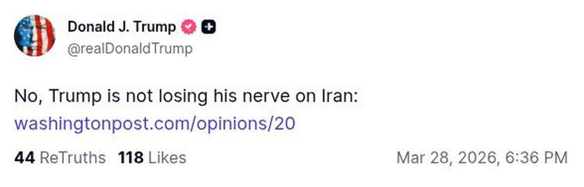 Post preview from Donald Trump