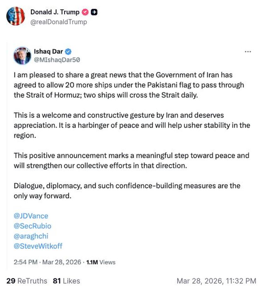 Post image from Donald Trump