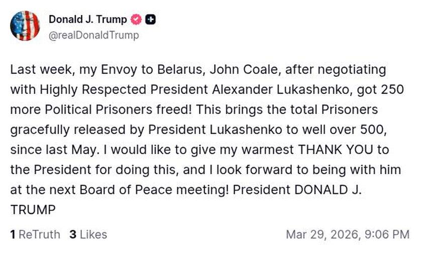 Post image from Donald Trump