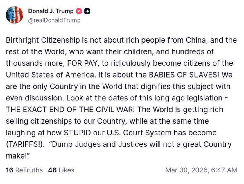 Post preview from Donald Trump