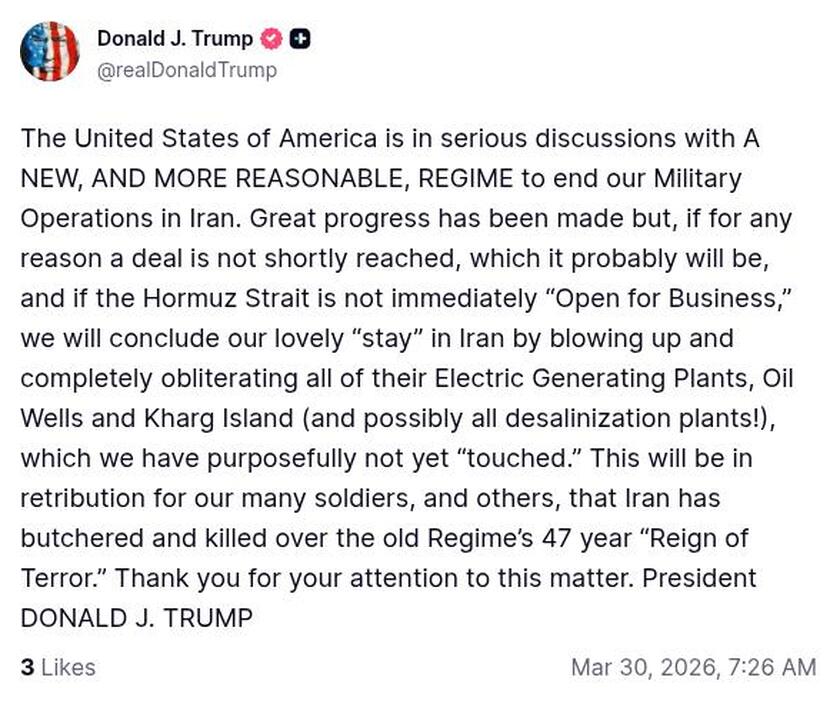 Post preview from Donald Trump