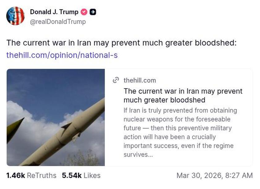 Post preview from Donald Trump