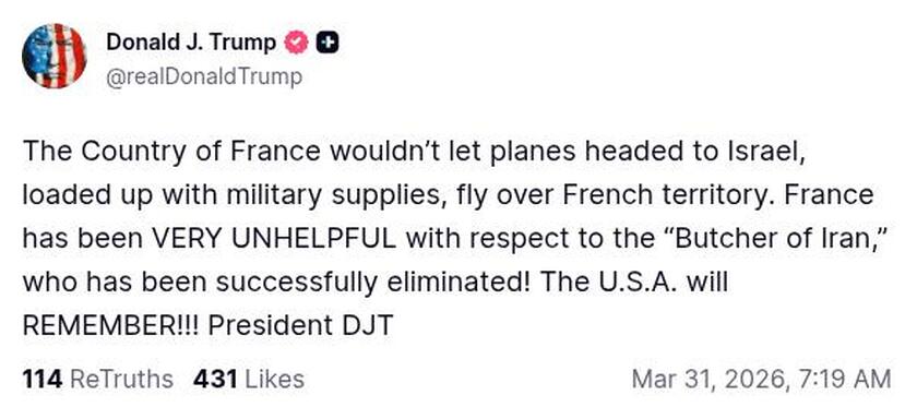 Post preview from Donald Trump