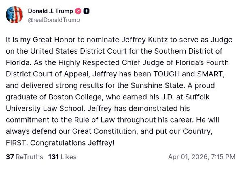 Post image from Donald Trump