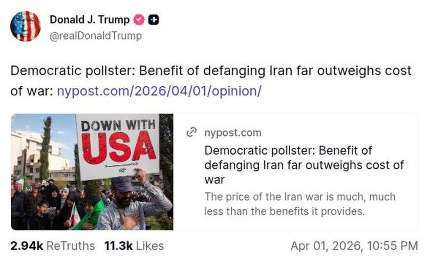 Post preview from Donald Trump