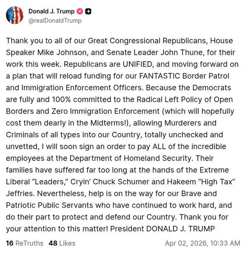 Post preview from Donald Trump