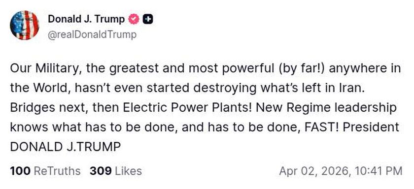 Post preview from Donald Trump