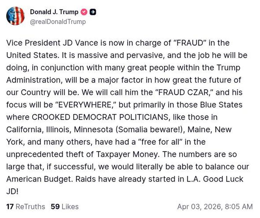 Post image from Donald Trump