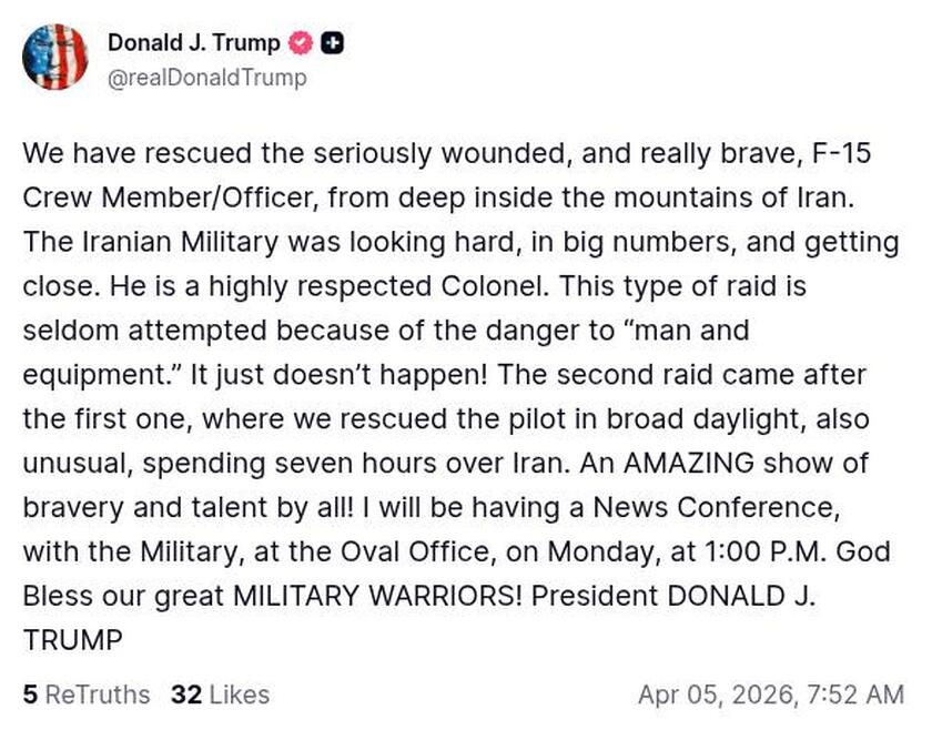 Post preview from Donald Trump