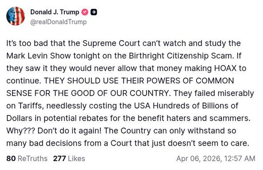 Post image from Donald Trump