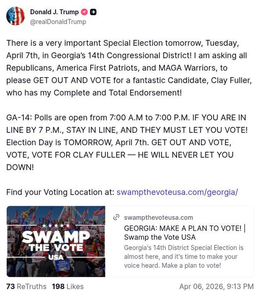 Post image from Donald Trump