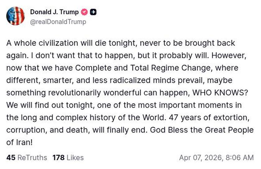 Post preview from Donald Trump