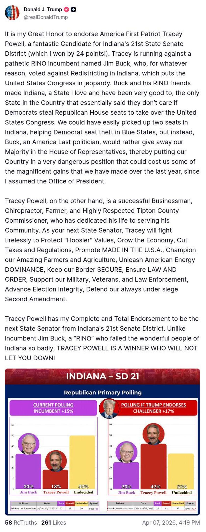 Post image from Donald Trump