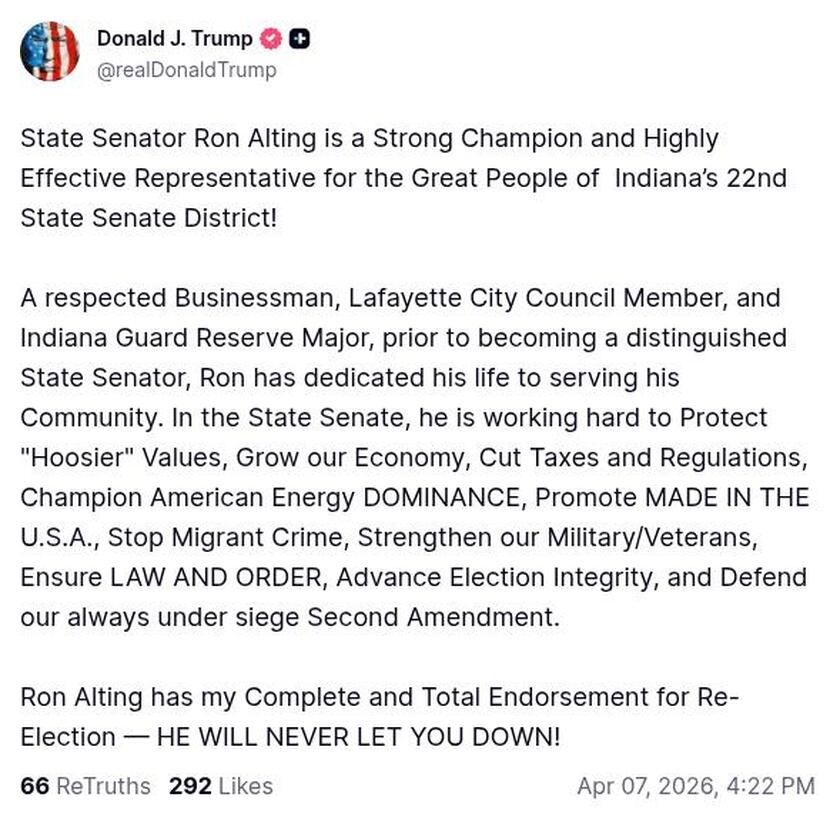 Post image from Donald Trump