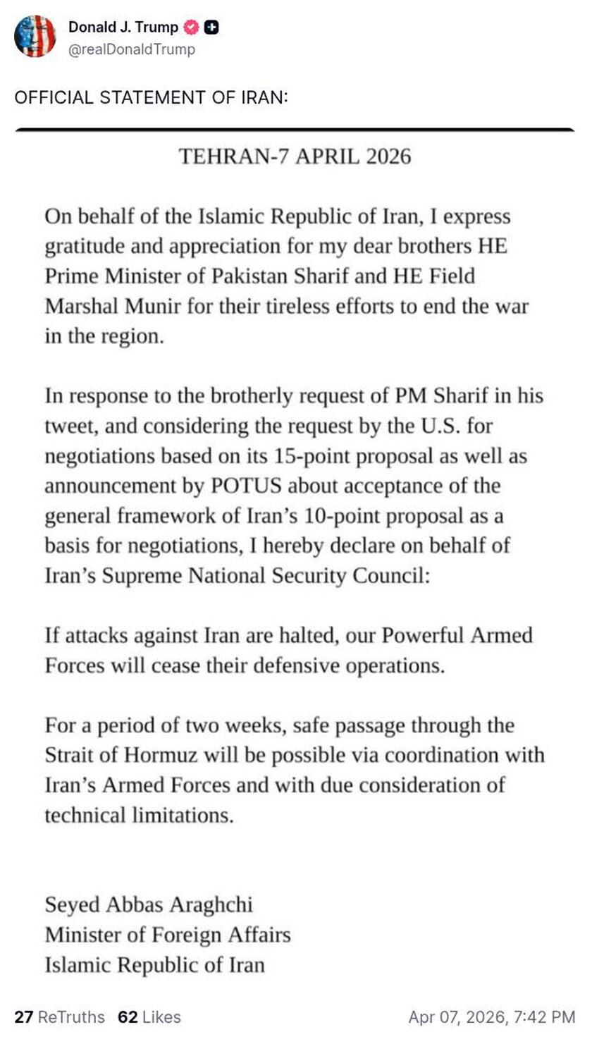 Post preview from Donald Trump