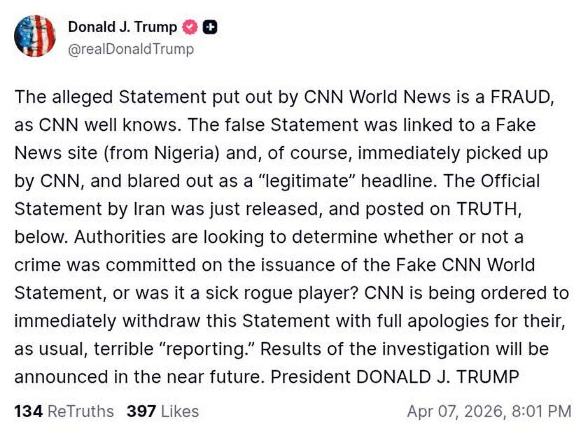 Post preview from Donald Trump