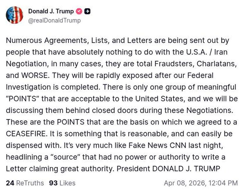 Post preview from Donald Trump