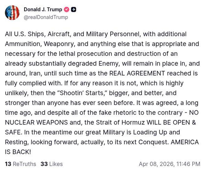 Post preview from Donald Trump