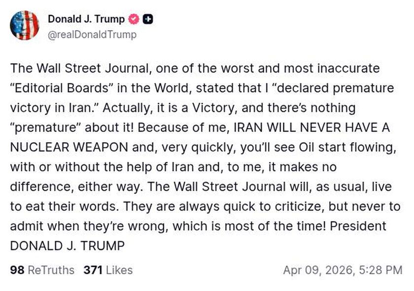 Post preview from Donald Trump