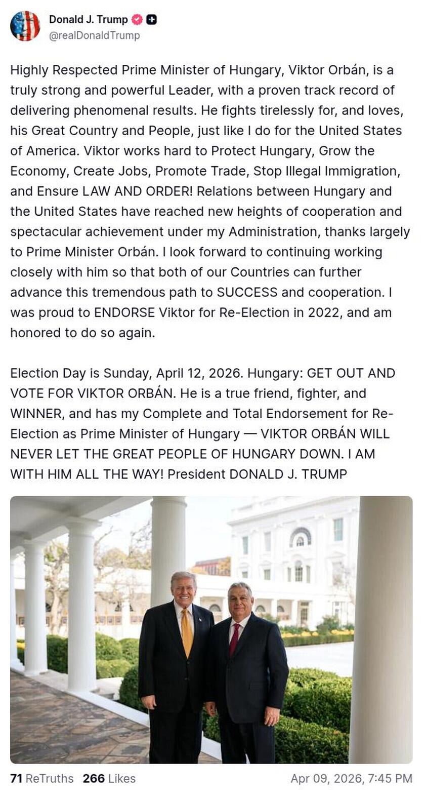 Post preview from Donald Trump