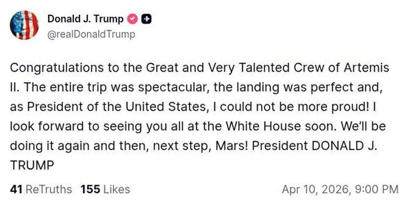 Post image from Donald Trump