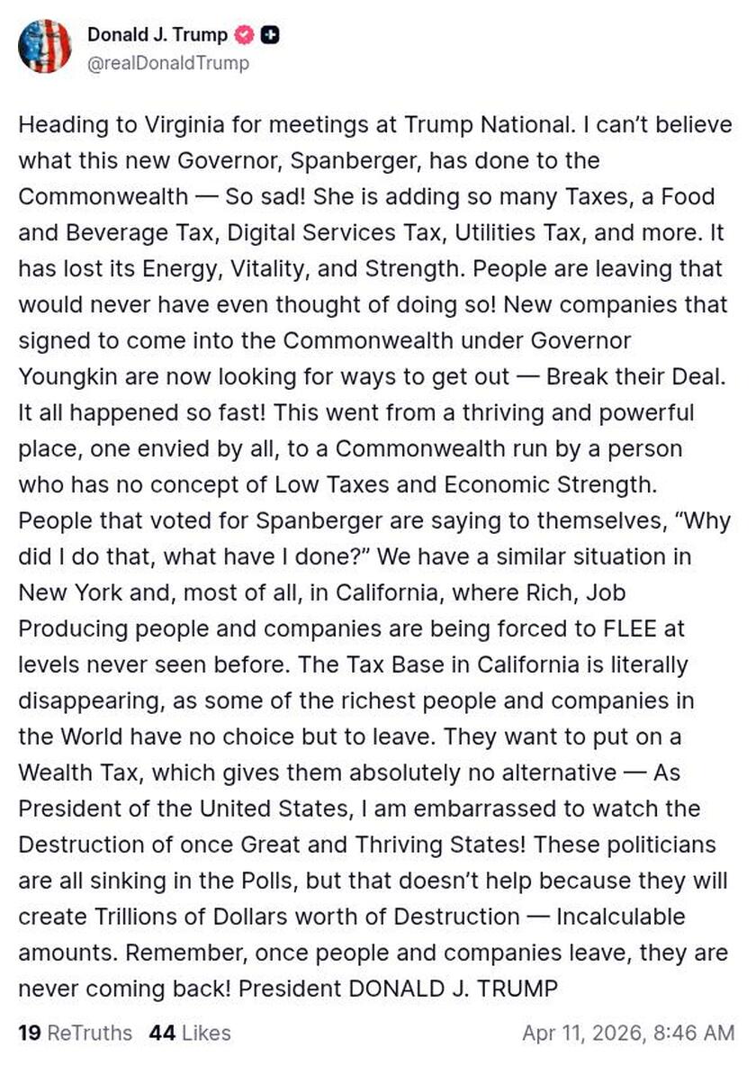 Post image from Donald Trump