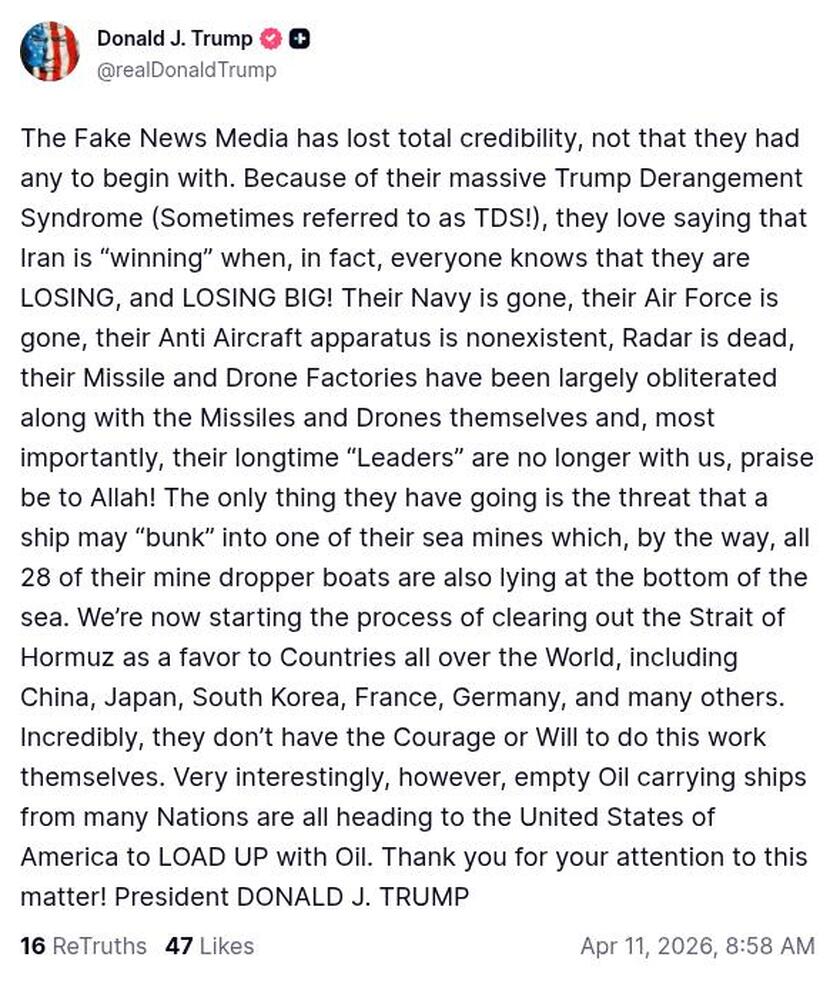 Post preview from Donald Trump